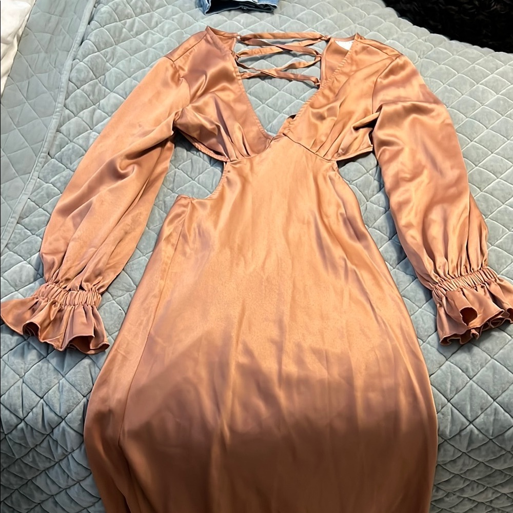 ASOS dusty pink Long Sleeve Dress